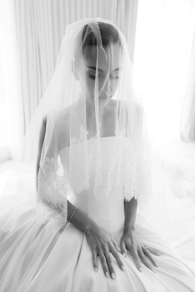 Ángela Guerrero con vestido de novia de Ze García