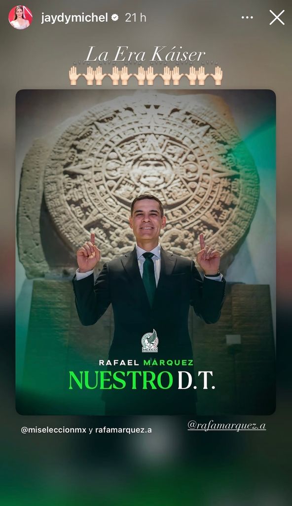 La reacción de Jaydy Michel al nombramiento de Rafa Márquez como el nuevo director técnico de la Selección Mexicana.