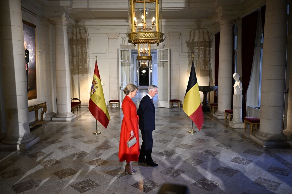 Los reyes Felipe y Matilde de Bélgica en el Palacio Real de Bruselas para recibir a los reyes Felipe y Letizia 