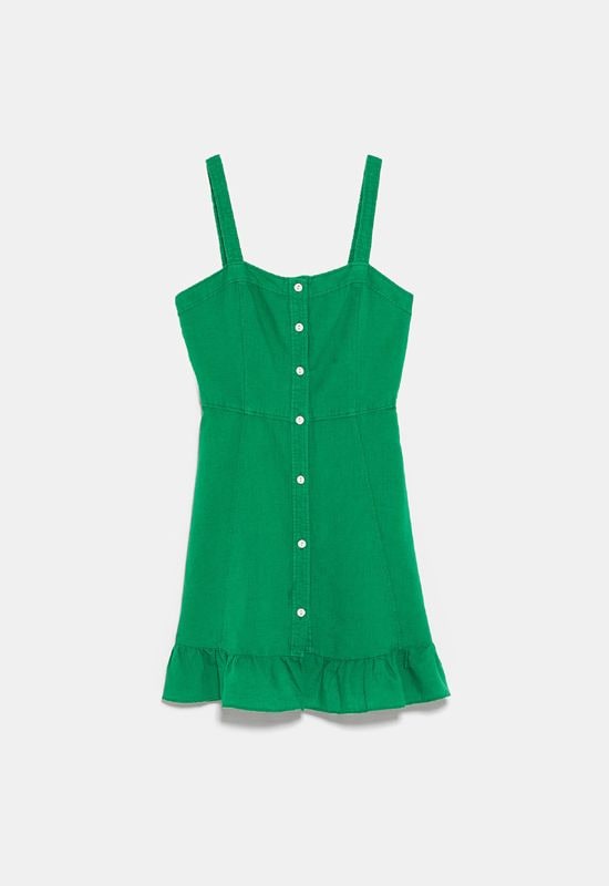 vestido volantes zar