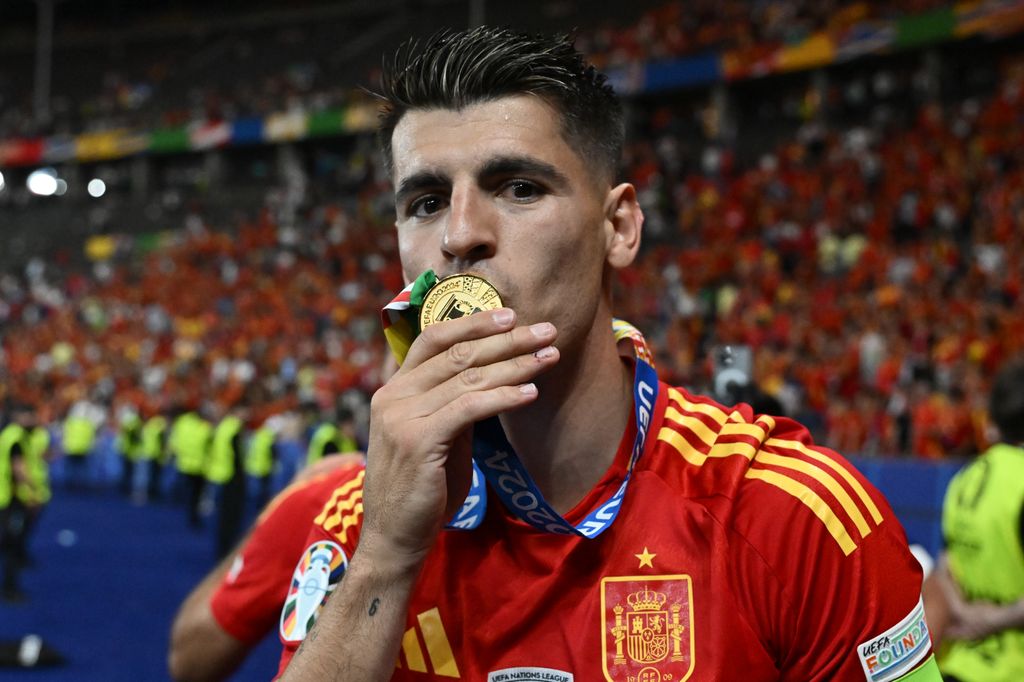 Álvaro Morata celebra la final de la UEFA EURO 2024 entre España e Inglaterra en el Olympiastadion, el 14 de julio de 2024 en Berlín, Alemania