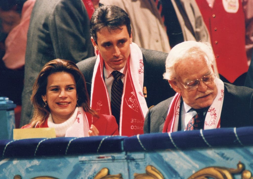 La princesa Estefanía y Daniel Ducruet, con Rainiero de Mónaco en una imagen de archivo