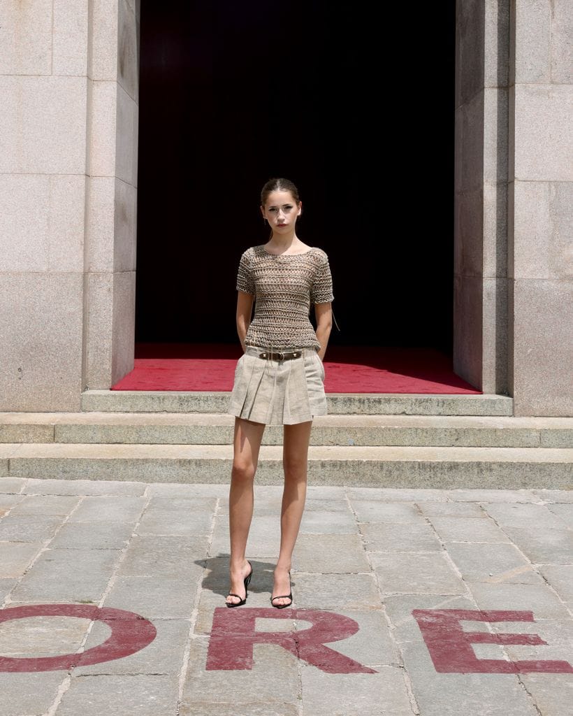 Savannah Hennessy en el desfile de Gucci del a Milan Fashion Week Menswear el 17 de junio de 2024
