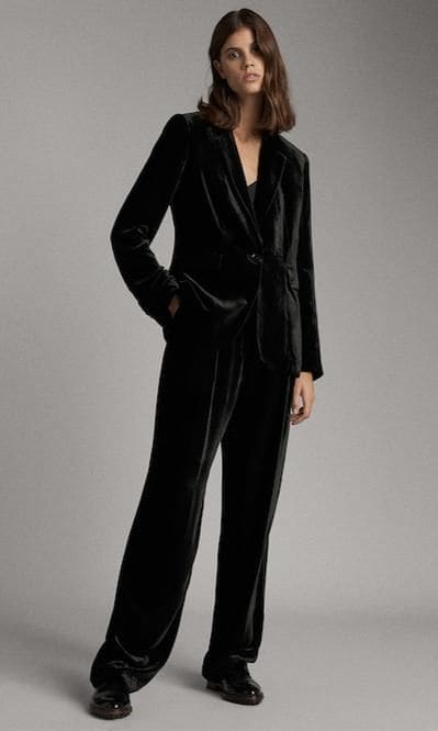 traje negro de massimo dutti
