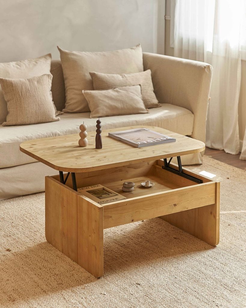 Sofá y mesa de centro elevable