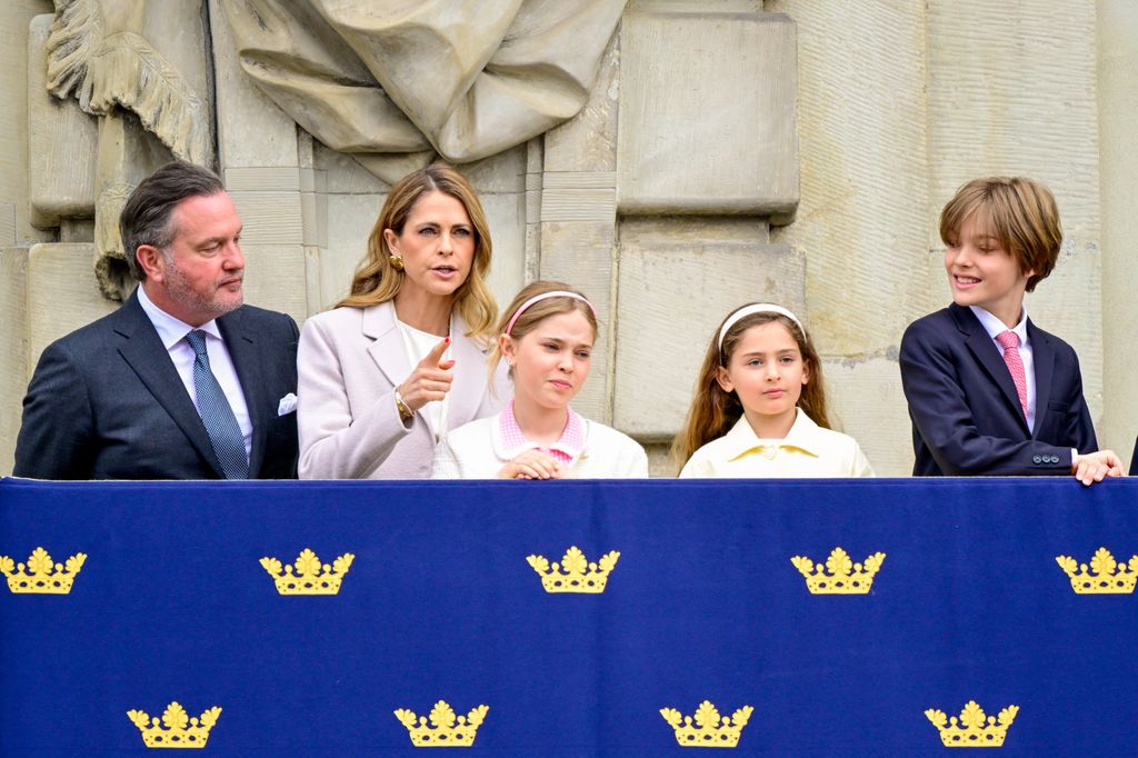 Point de Vue Out
Mandatory Credit: Photo by Shutterstock (15277131h)
Princess Madeleine, Chris O'Neill, Princess Leonore, Prince Nicolas, Princess Adrienne during the 79th birthday celebrations of the Swedish King at the courtyard of the Royal Palace in Stockholm, Sweden.
King Carl Gustaf birthday celebrations, Stockholm, Sweden - 30 Apr 2025 *** Local Caption *** .