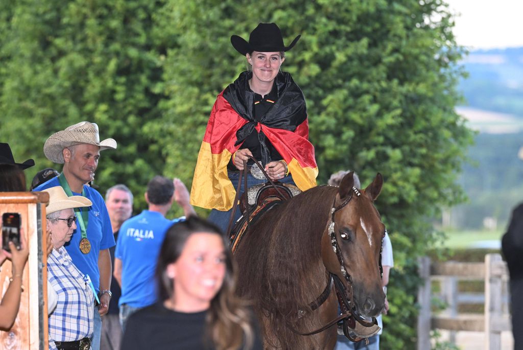 Gina Maria Schumacher en el campeonato mundial de Reining