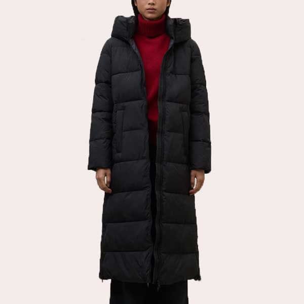 Ecoalf Abrigo de mujer con cierre combinado y abertura lateral de cremallera