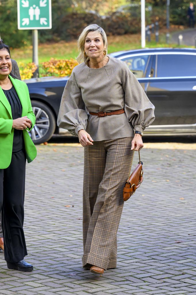 Plano entero de Máxima de Holanda con conjunto de cuadros marrón