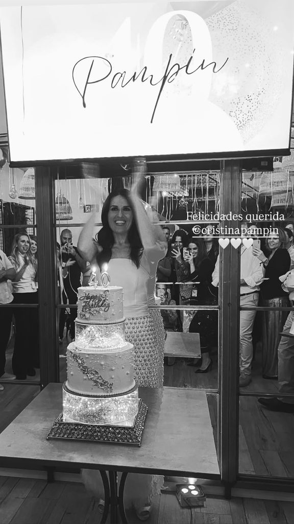 Cristina Pampín celebrando sus 40 años