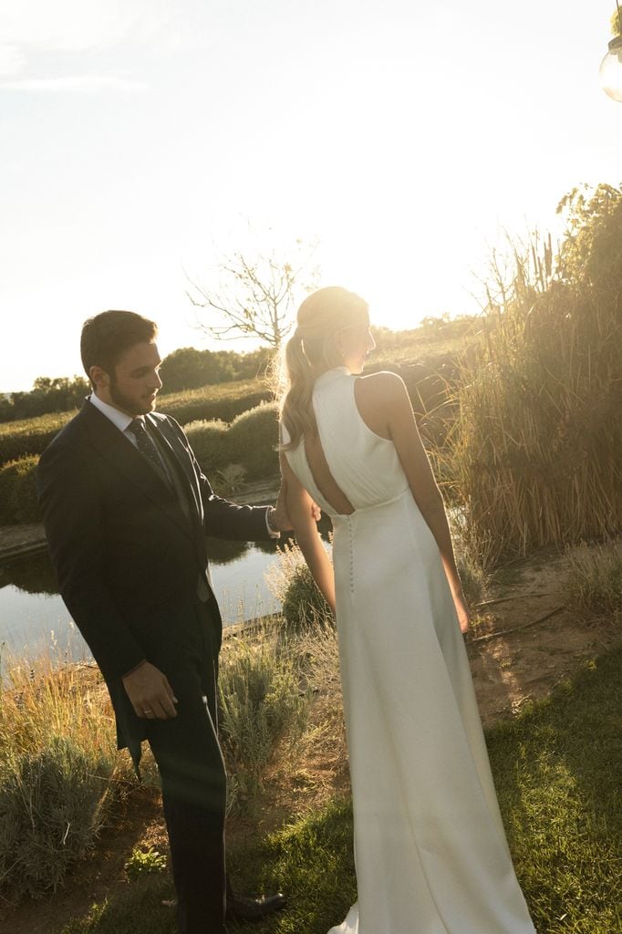 Boda novia mangas de organza desmontable