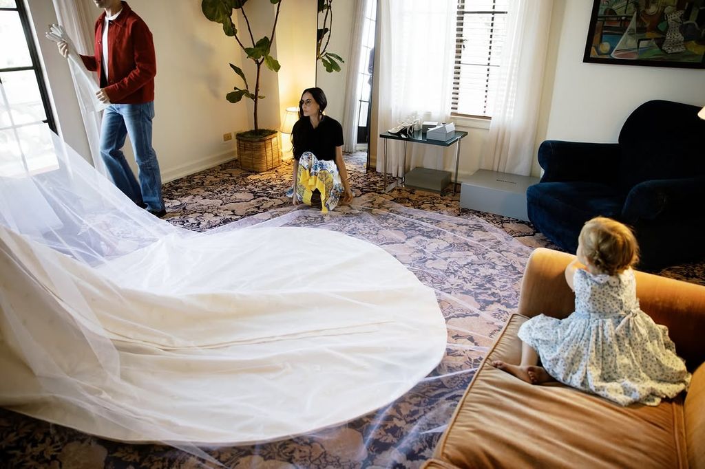 Detalle del vestido de novia de Tallulah Willis