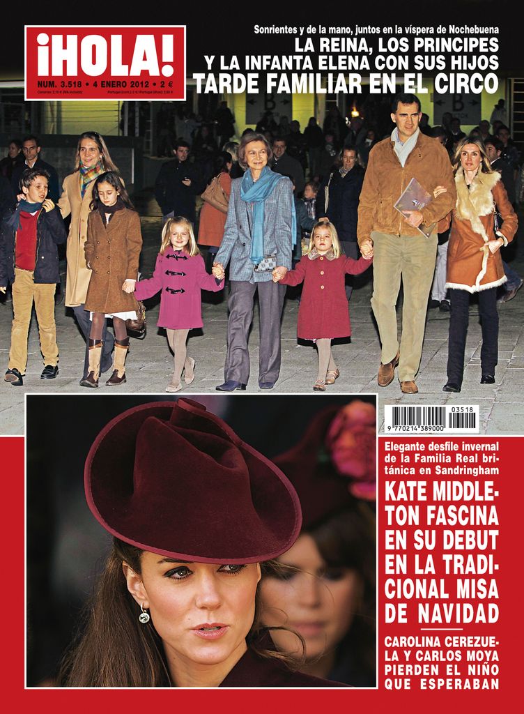 La princesa Leonor y la infanta Sofía con su abuela, sus padres y su tía y primos en el circo