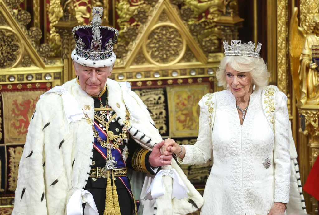 Los Reyes Carlos y Camilla durante la Apertura del Parlamento