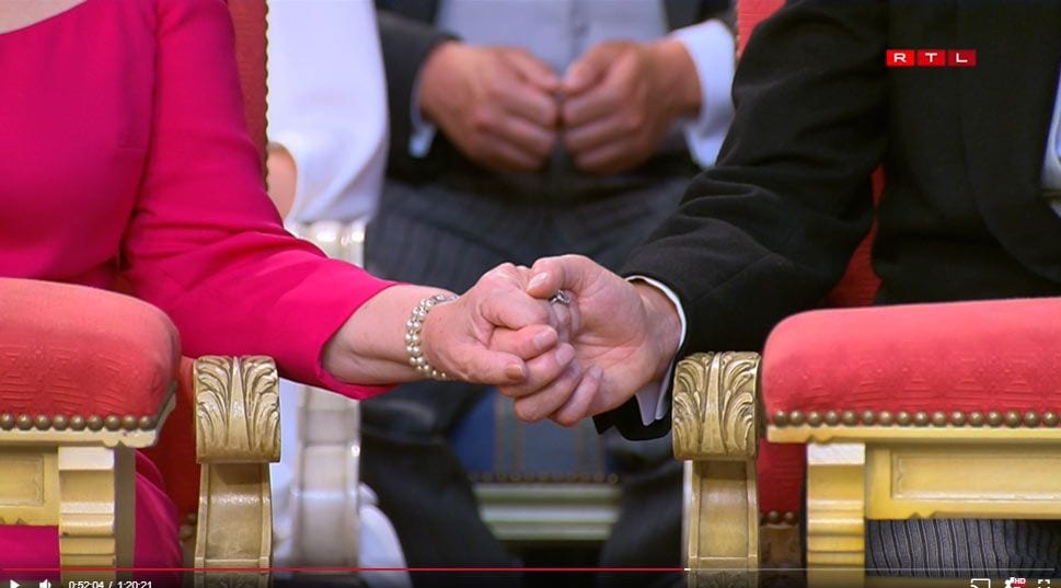 María Teresa de Luxemburgo y Enrique de Luxemburgo en la misa del Día Nacional 