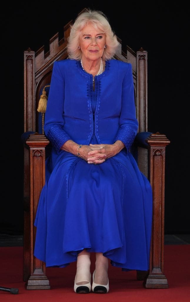 Reina Camilla en las islas del canal de la Mancha en julio de 2024