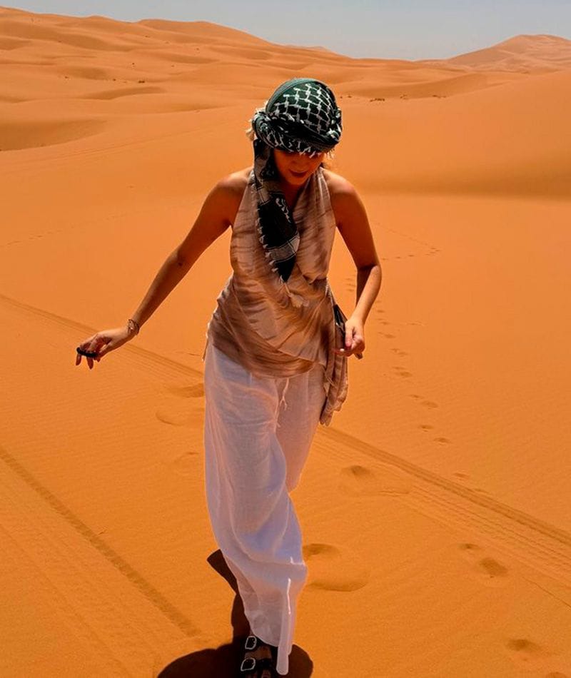 Victoria de Marichalar en Marruecos con top de Zara