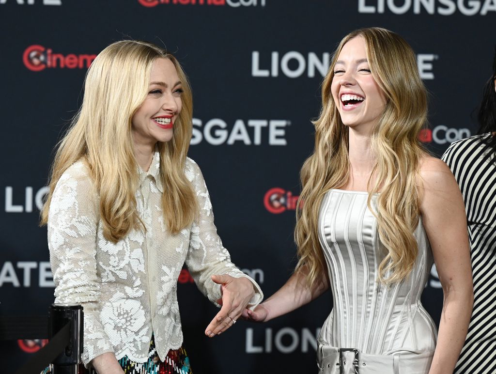 Amanda Seyfried, Sydney Sweeney aespa performs onstage at the "State of the Industry" and Lionsgate Presentation as part of CinemaCon 2025 held at The Colosseum on April 01, 2025 in Las Vegas, Nevada. (Photo by Gilbert Flores/Variety via Getty Images)