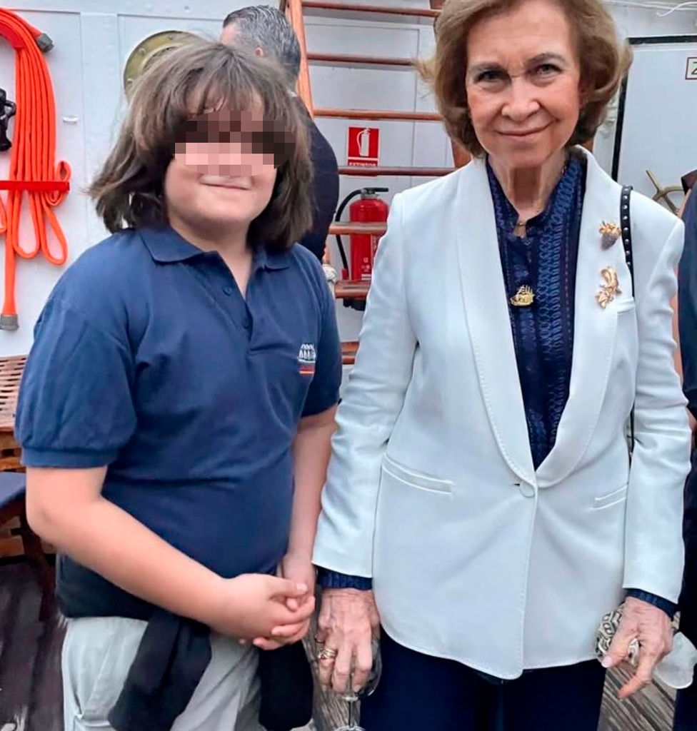 Colate y su hijo con S.M. La Reina Sofía en Miami