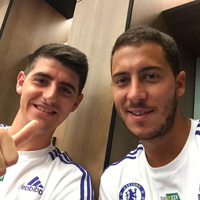 Eden Hazard y Thibaut Courtois