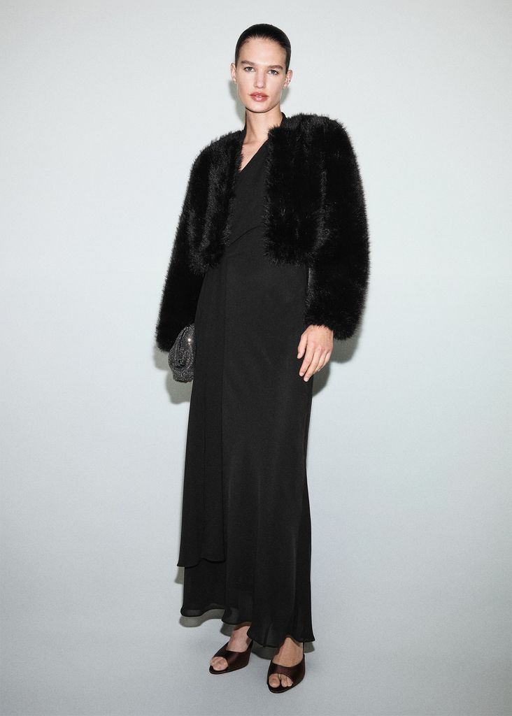 chaqueta efecto pelo de mango