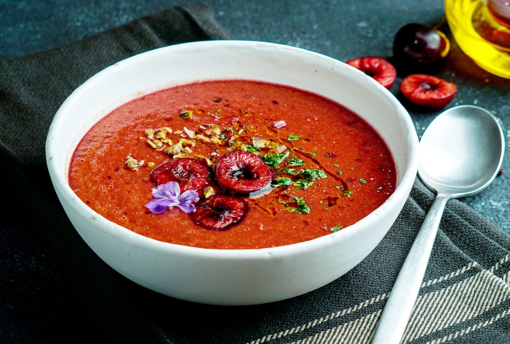 Gazpacho de cerezas. 