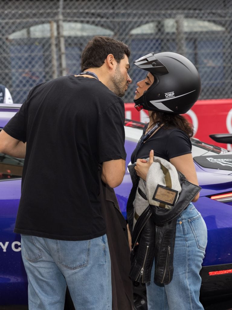 Camila Cabello and boyfriend, Henry Junior Chalhoub attend the Monaco E-Prix, Round 7 of the 2025 FIA Formula E World Championship at Circuit de Monaco on May 04, 2025 in Monte-Carlo, Monaco