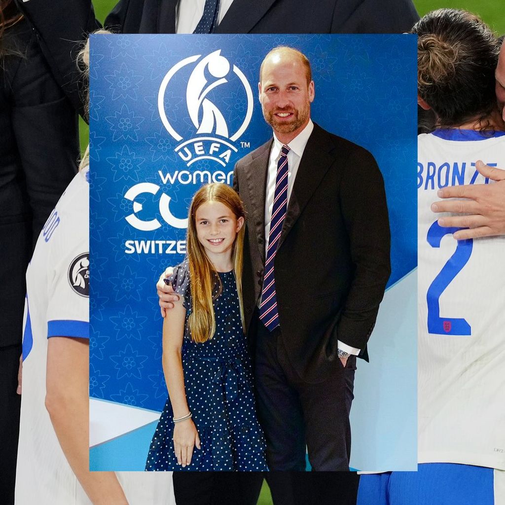 La princesa Charlotte y el príncipe Guillermo en la final de la Eurocopa Femenina en Suiza