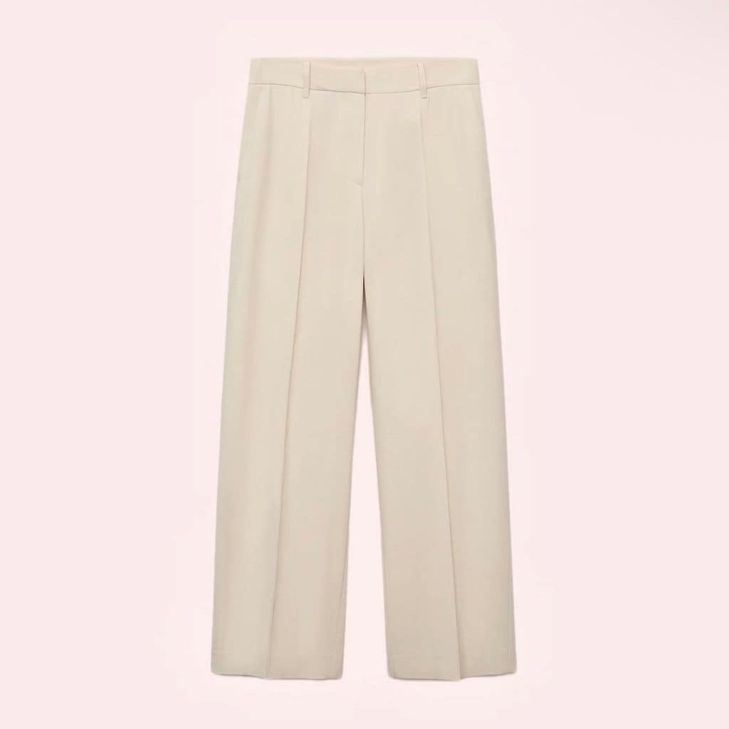 Pantalón recto tiro medio de Mango