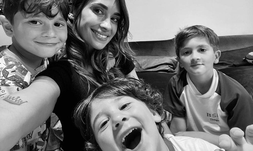 antonela roccuzzo y sus hijos