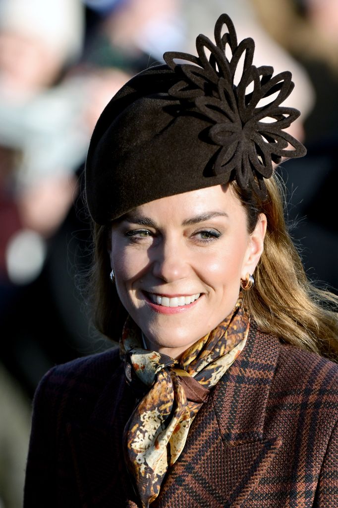 Kate Middleton, princesa de Gales, en la misa de Navidad, 2025.