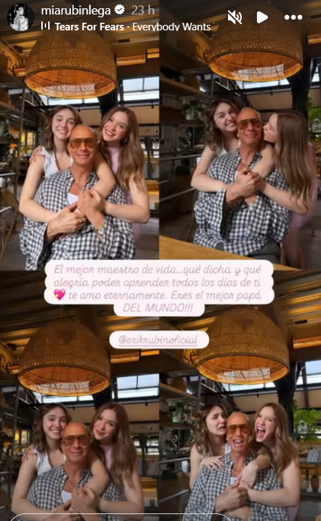 Mía Rubín compartió lindas postales familiares al felicitar a su papá.