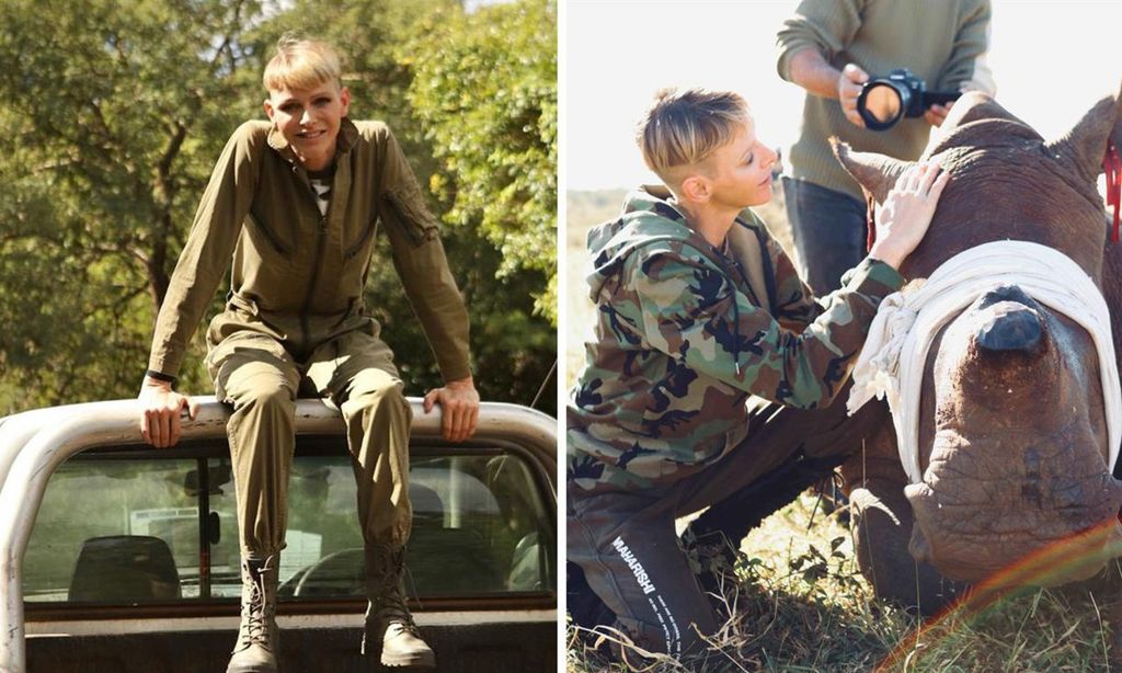 
La princesa, con atuendo militar en su reciente viaje a Sudáfrica. Sus imágenes acariciando a un rinoceronte, después de que le quitaran el cuerno para evitar que sea presa de los cazadores furtivos, han dado la vuelta al mundo.
