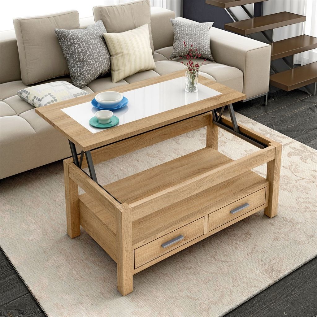 Mesa de centro con sobre elevable
