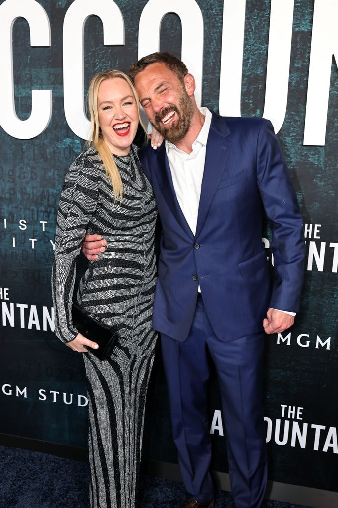 Producer Lynette Howell Taylor (L) and producer Ben Affleck seen at the Amazon MGM Studios "The Accountant 2" Los Angeles Premiere at TCL Chinese Theatre on April 16, 2025 in Hollywood, California.  (Photo by Eric Charbonneau/Amazon MGM Studios via Getty Images)