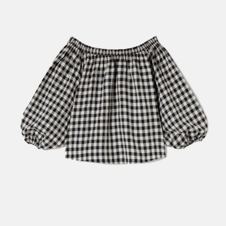 blusa bardot cuadros vichy formula joven