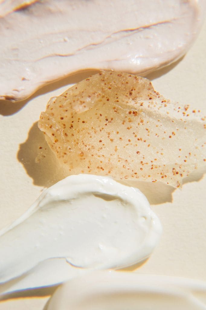 Texturas de cosméticos de cuidado de la piel
