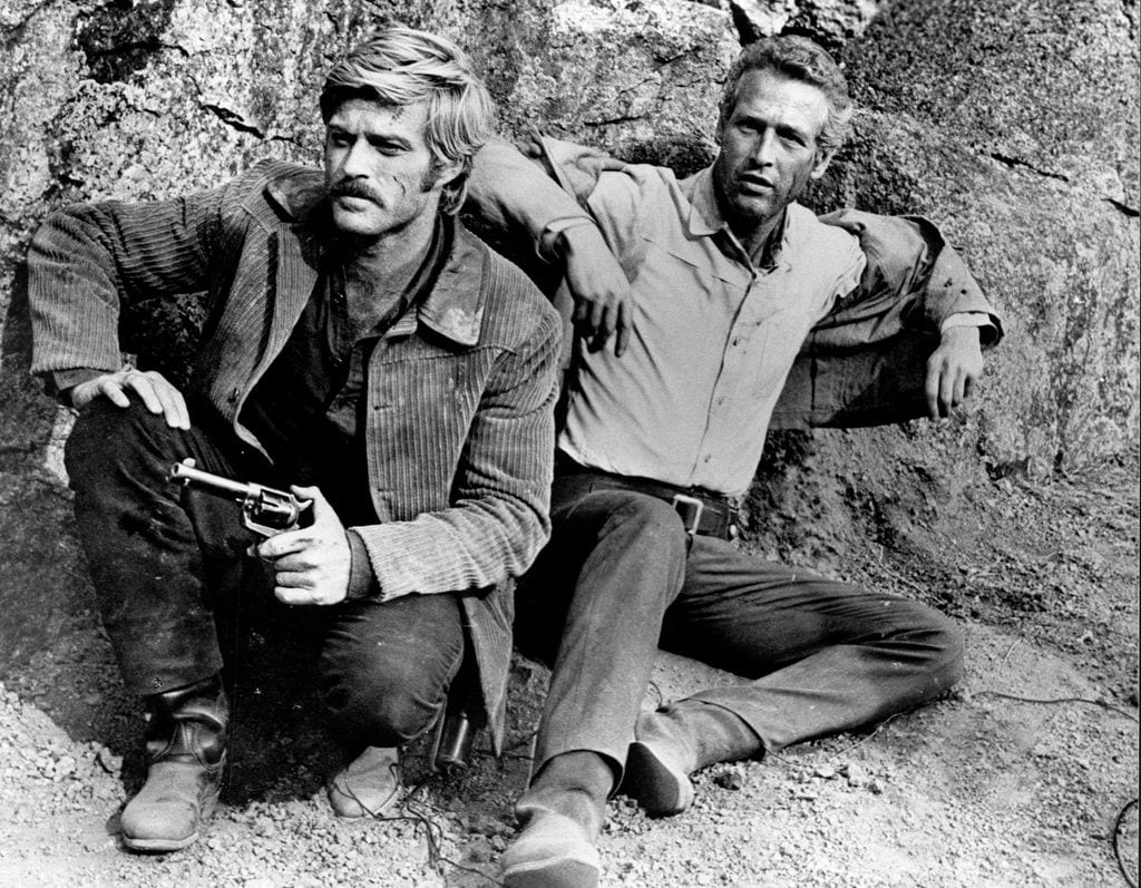 Robert Redford y Paul Newman en la película Dos hombres y un destino, de 1969