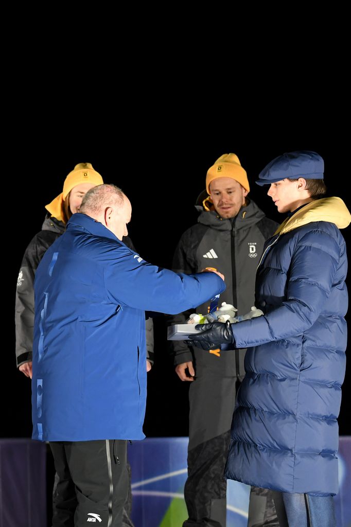 Alberto de Mónaco, en la ceremonia de entrega de premios de skeleton