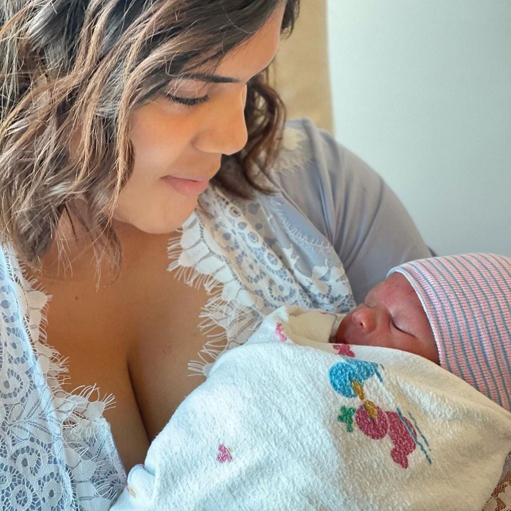 Francisca Lachapel y su bebé
