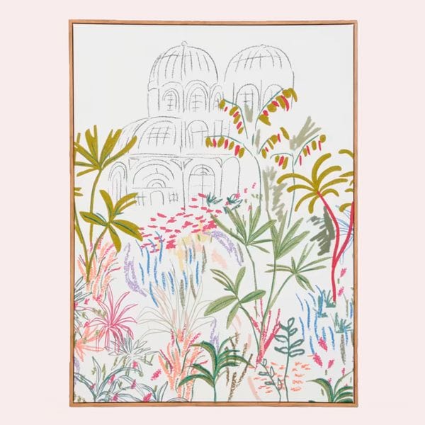 Celandine - Cuadro con jardín bordado multicolor