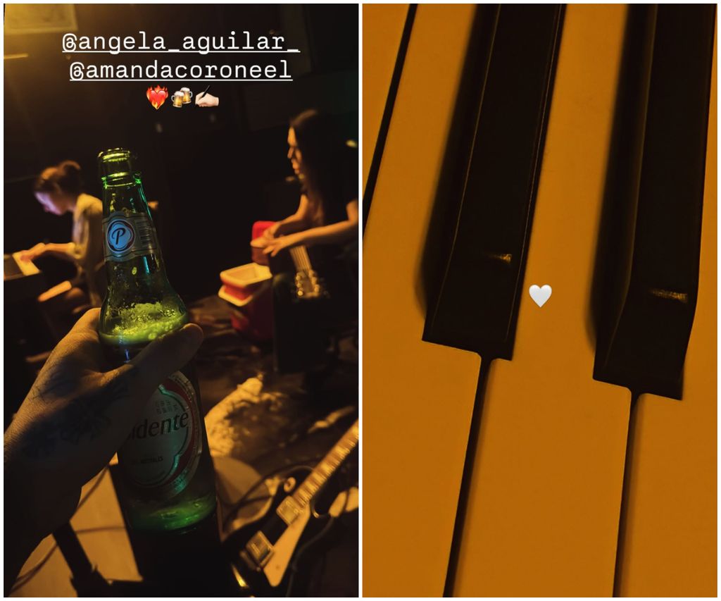 Ángela y Nodal culminaron su tarde con una noche creando música.