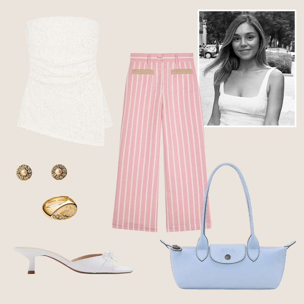 Look con pantalón estampado de rayas para verano