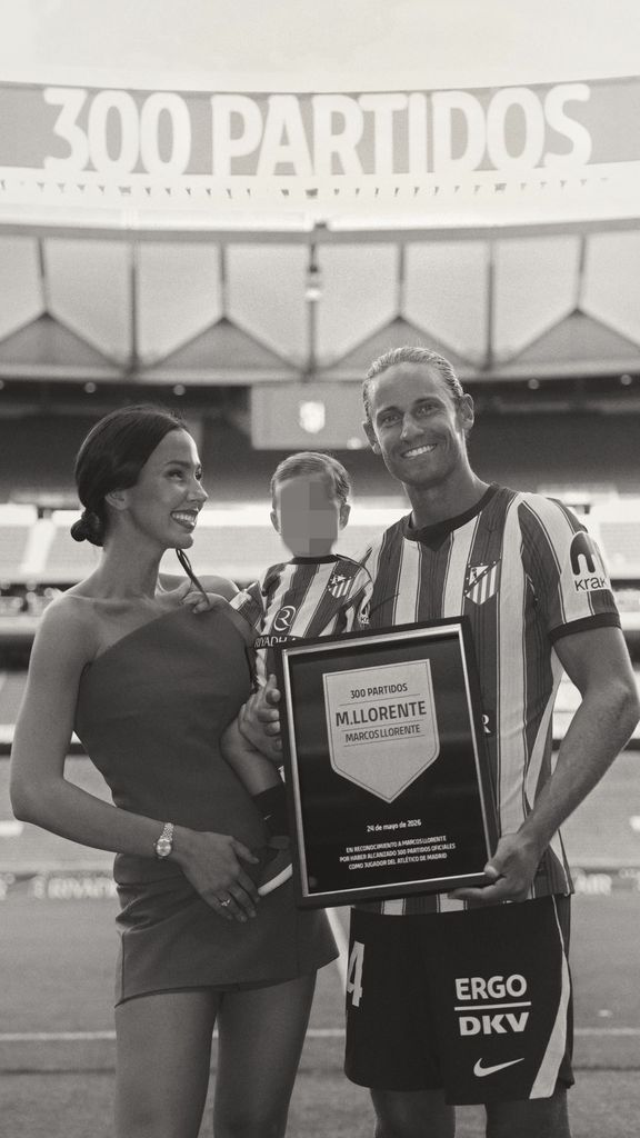 Marcos Llorente y Paddy Noarbe con su hija