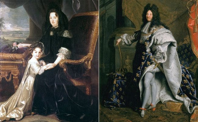 Madame de Maintenon y Luis XIV de Francia (1638-1715), el llamado Rey Sol, se unieron en matrimonio secreto en 1683
