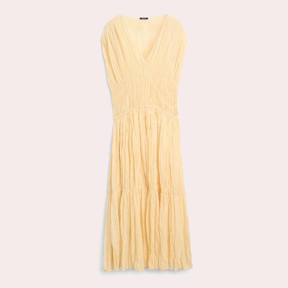 Vestido midi fluido fruncidos