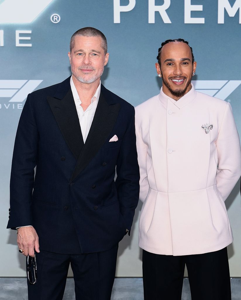 Brad Pitt y Lewis Hamilton en Nueva York.