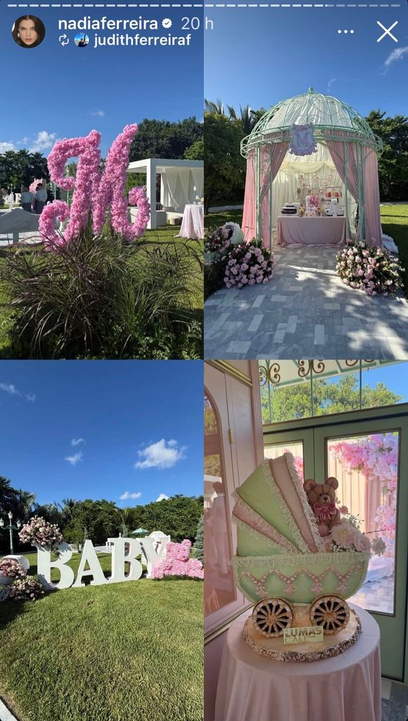Algunos detalles del baby shower de la bebé de Marc Anthony y Nadia Ferreira. 