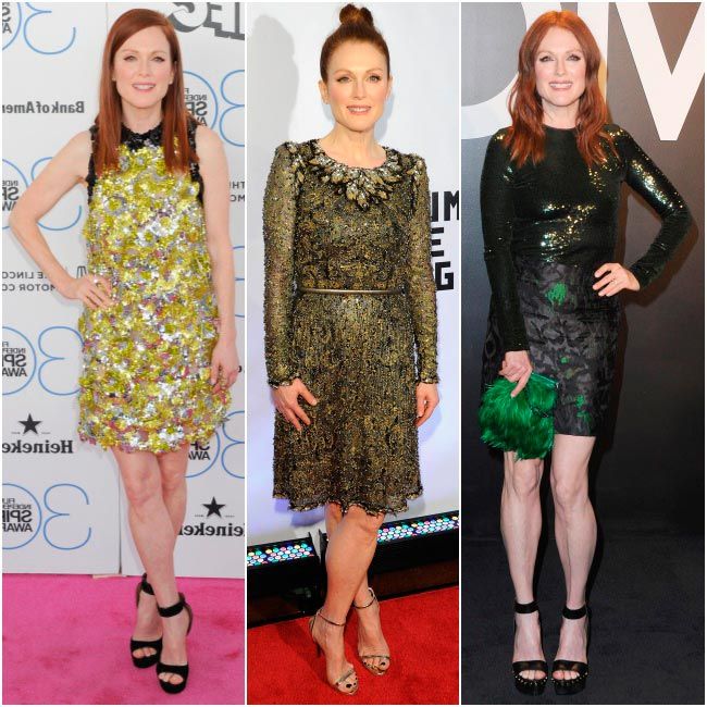 Julianne Moore mini-vestido