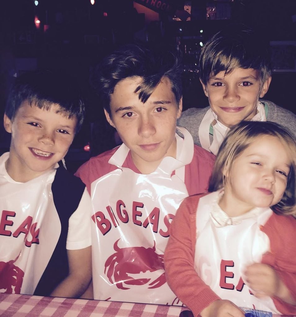 David Beckham compartió estas tiernas fotos de sus cuatro hijos.